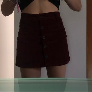 dark red velvet skirt from american eagle